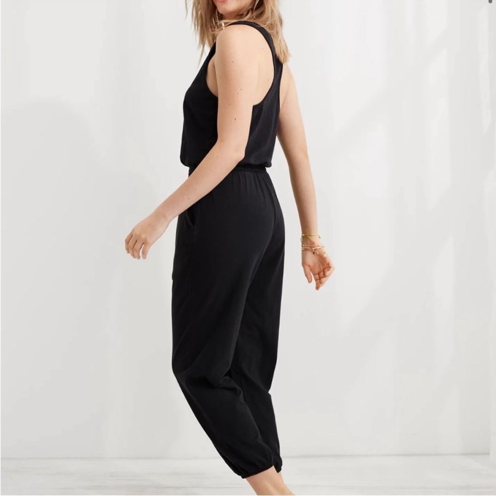 Aerie Racerback Tank Jumpsuit Jogger Black small - Picture 9 of 13